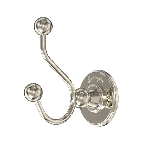 Double robe hook Nickel